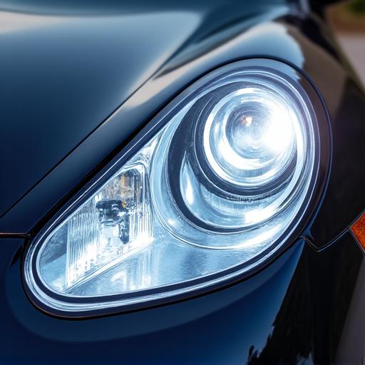 Before and after of headlight restoration - After