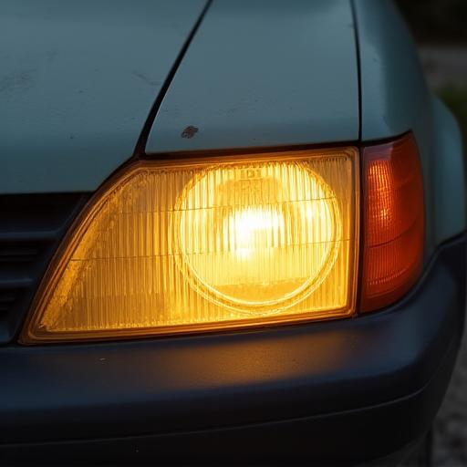 Before and after of headlight restoration - Before